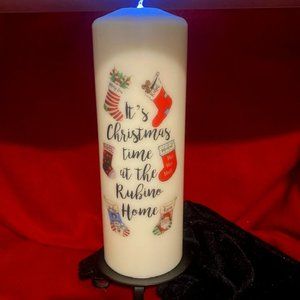 X-Large Personalized Christmas Candle - 11 x 4 inches (29 x 9.8 cm)